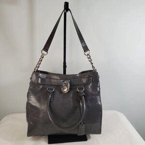 Michael Kors Hamilton Large Satchel Bag with silver hardwarel